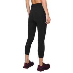 Lululemon Black Time To Sweat Crop 23” LW6BA02 Size 4